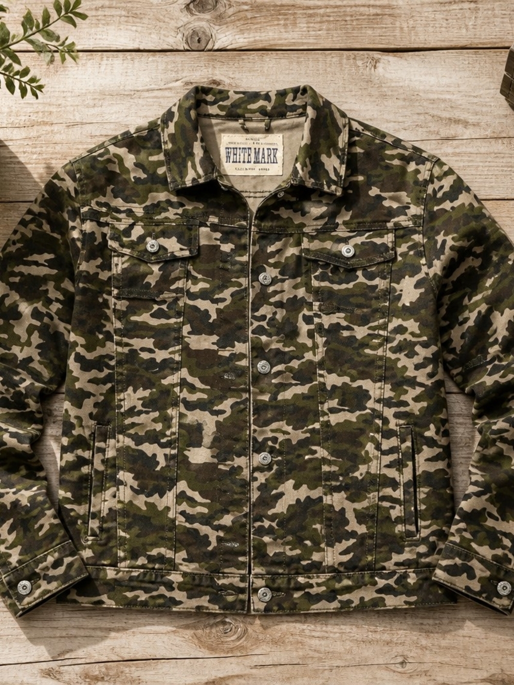 White Mark Women’s Camouflage Utility Jacket - Green Camo